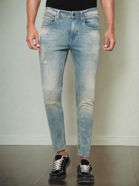 Cloud Blue Solid Rider Fit Jeans | JadeBlue