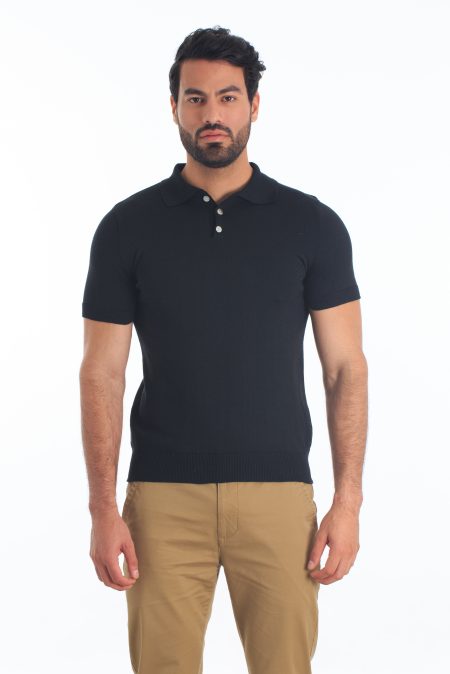 Black Yarn Polo Pk-3207